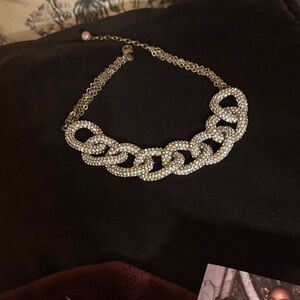 Elegant Gold Pavec Chain Link Necklace